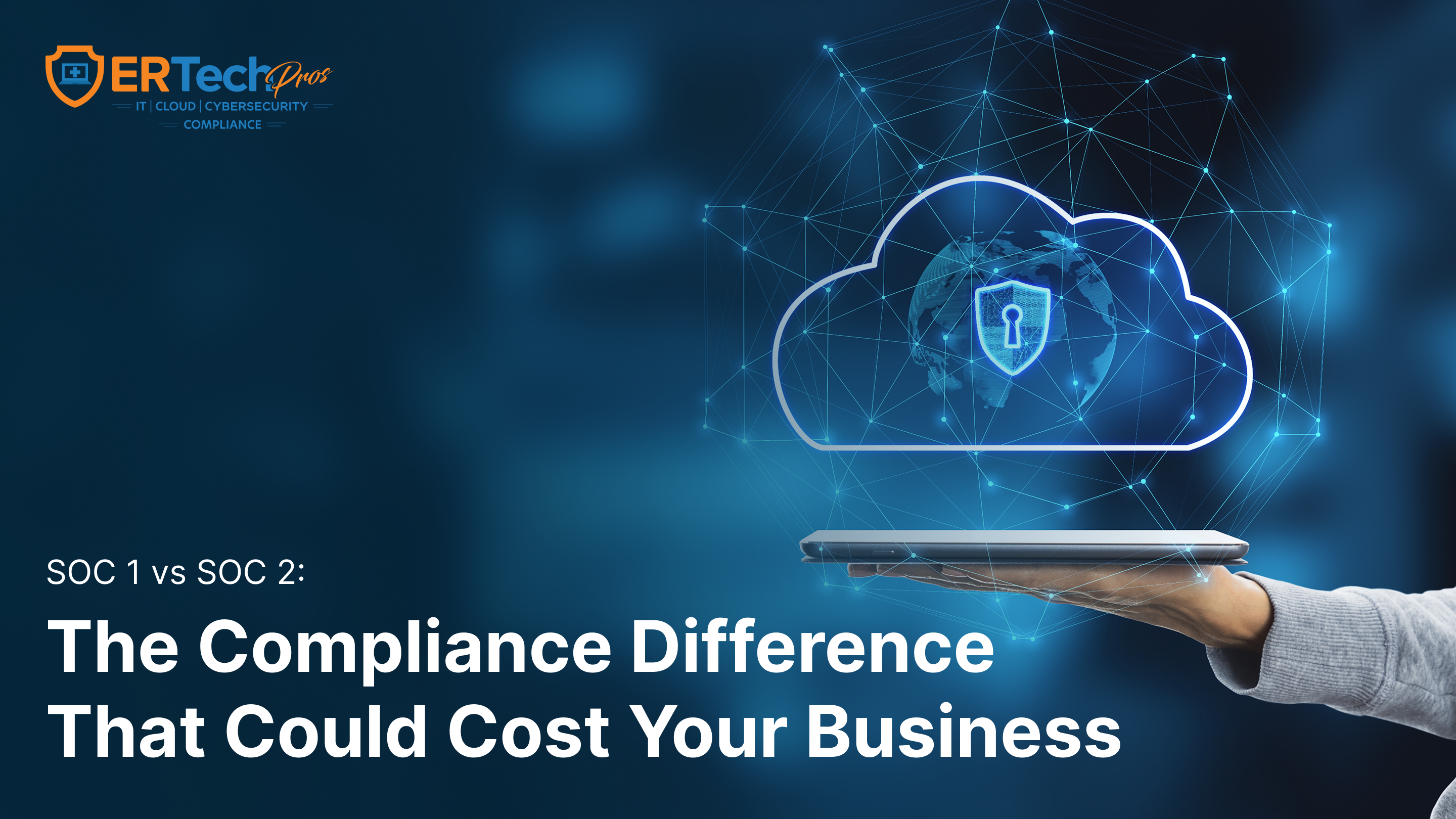 IT compliance professional reviewing SOC 1 vs SOC 2 audit requirements for organizational data security.