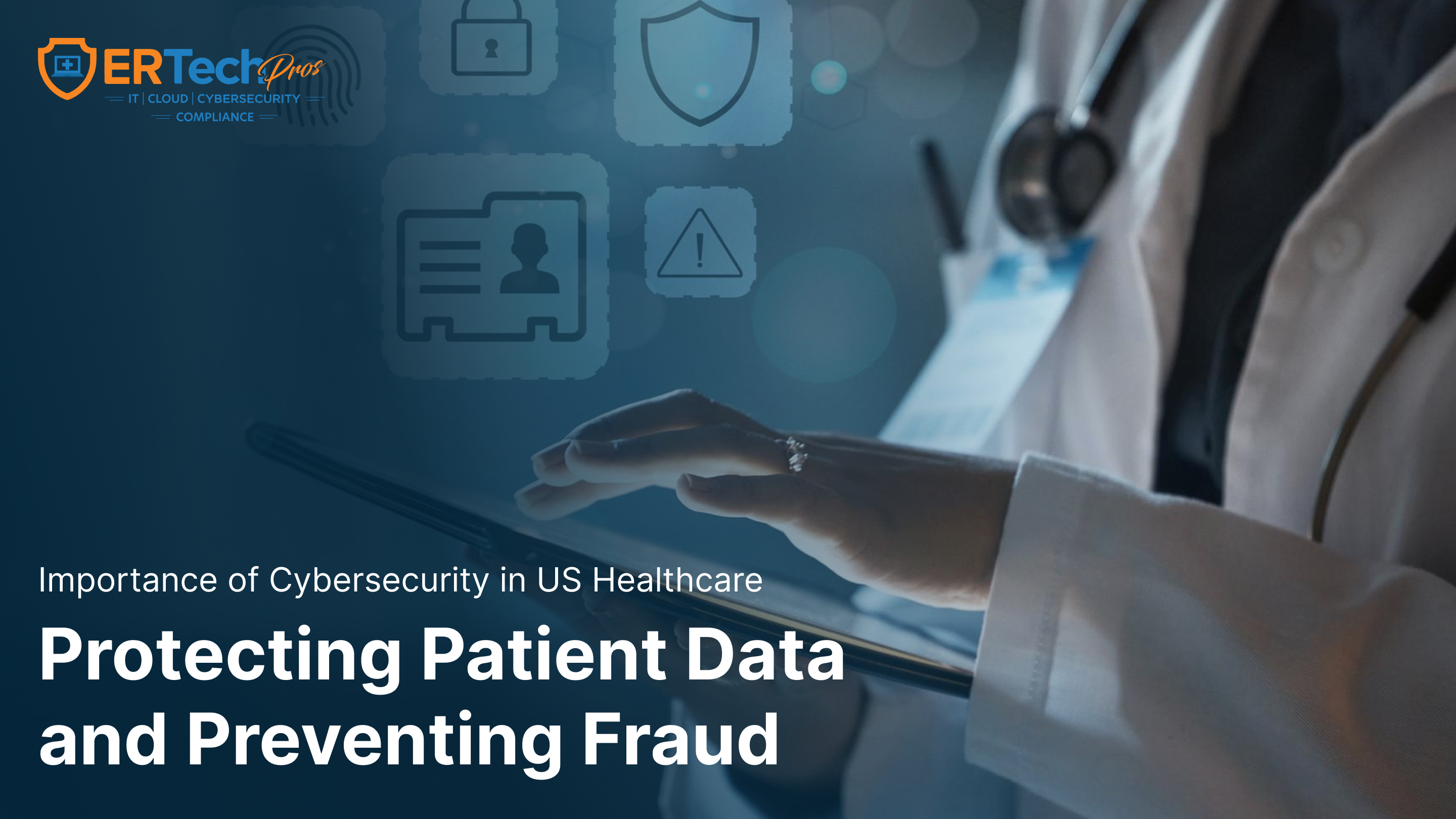 Healthcare cybersecurity concept showing digital shield protecting patient data in electronic health record system
