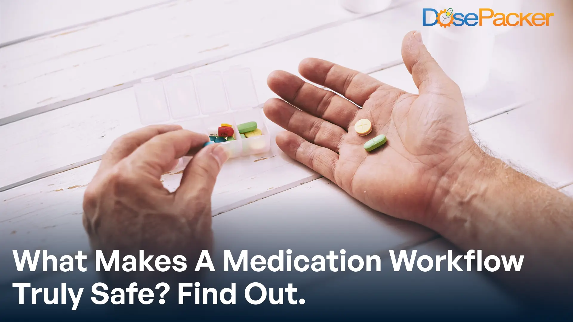 Caregiver using medication management technology for senior living medication administration