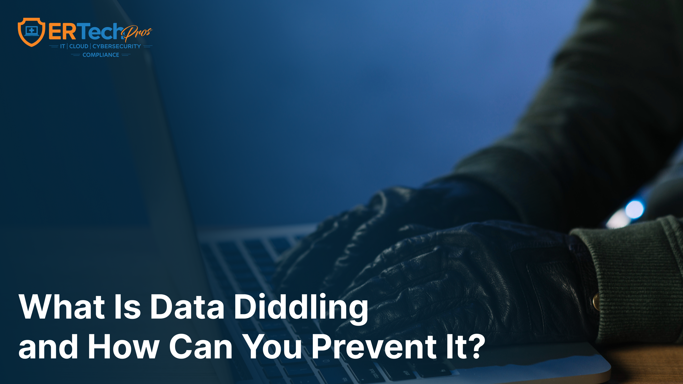 Hacker manipulating financial data on computer representing data diddling attack